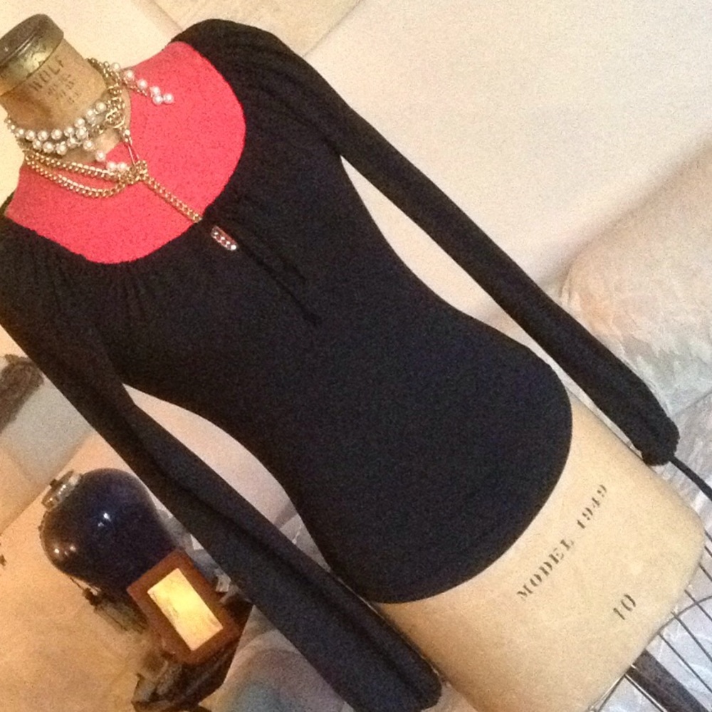 Planet Funk black knit  peasant top